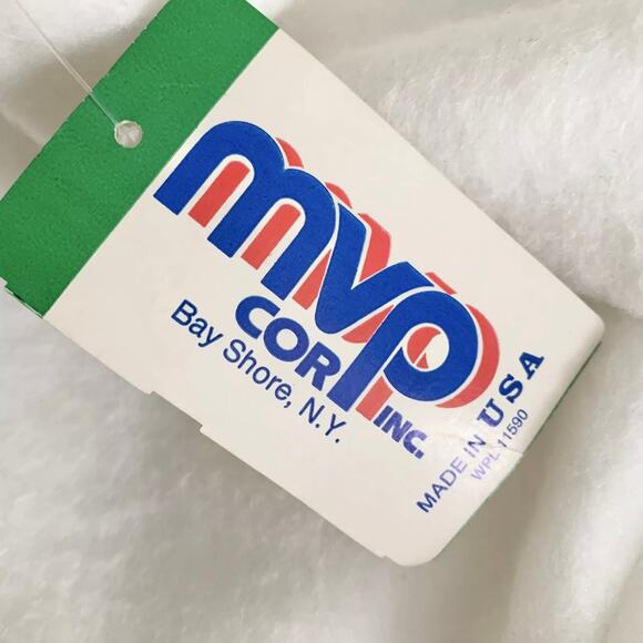 Vtg Pinch Scotch Fleece Pullover Large White Deadstock Jacket Made In USA MVP - Picture 7 of 8